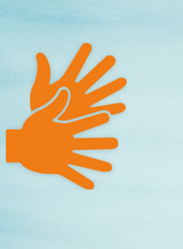 Zwei Hände als Symbol für Gebärdensprache