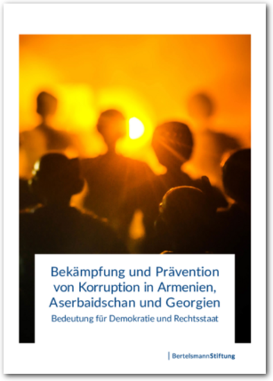 Cover der Studie "Bekämpfung und Prävention von Korruption in Armenien, Aserbaidschan und Georgien"
