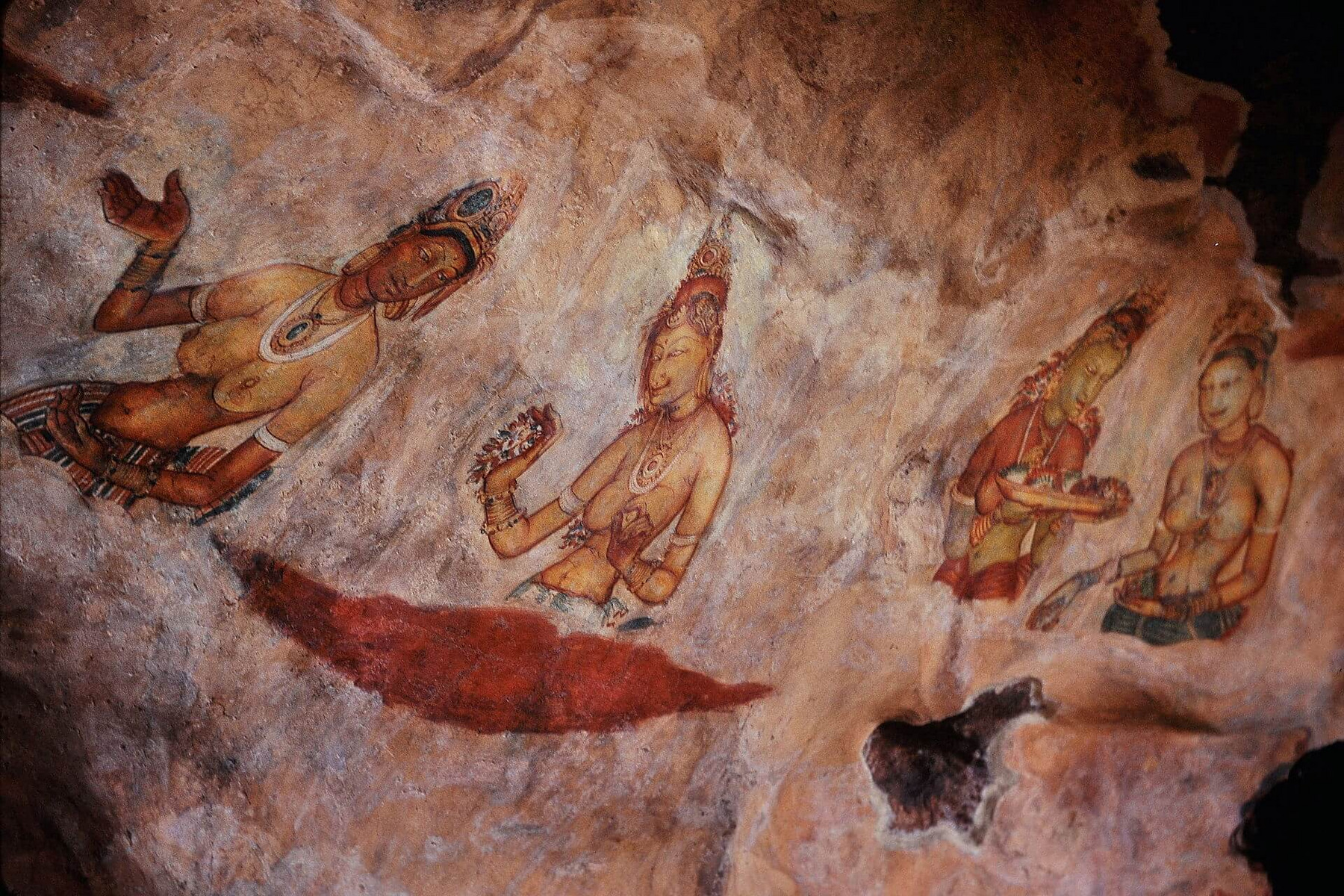 Das Fresko der Wolkenfrauen in Sri Lanka